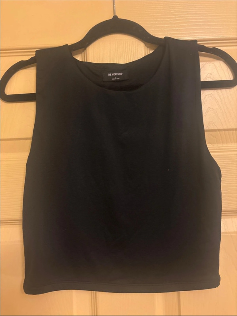 The Workshop Republic Clothing Black Sleeveless Crop Tank size large